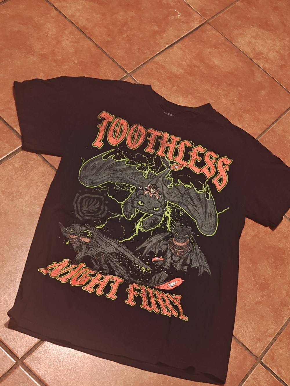Black 'Toothless Night Fury' Graphic Kids T-Shirt